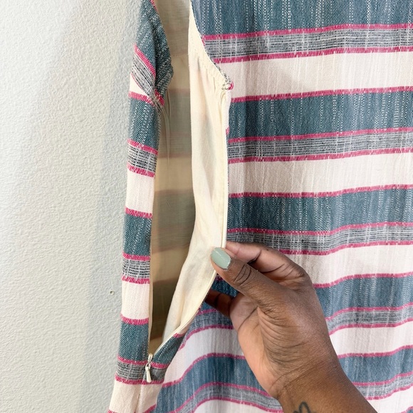 Anthropologie Holding Horses Fringe Stripe Dress Size 4P Ivory Western Boho - Picture 10 of 11